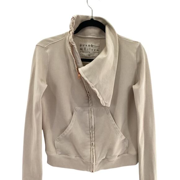 Frank & Eileen Tee Lab Side Zip Fleece Jacket In Dirty Ballerina Size Small - Picture 5 of 15